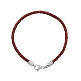 3.0mm Wine Red Leather Steel Bracelet PSB050 VNISTAR Bracelets