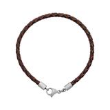 3.0mm Brown Leather Steel Bracelet PSB052 VNISTAR Stainless Steel Basic Bracelets