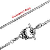 2.4mm Steel Snake Chain Necklace PSN001C VNISTAR Steel Basic Necklaces