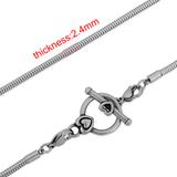 2.4mm Steel Snake Chain Necklace PSN001D VNISTAR Steel Basic Necklaces