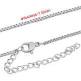 1.5mm Steel Box Chain Necklace PSN002 VNISTAR Steel Basic Necklaces