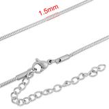 1.5mm Steel Snake Chain Necklace PSN004 VNISTAR Steel Basic Necklaces
