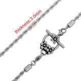 3.0mm Steel Chain Necklace PSN005C VNISTAR Stainless Steel Necklaces