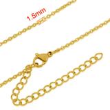 1.5mm steel necklace with gold plated PSN007G VNISTAR Necklaces For Charms