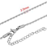 2.0mm Steel Chain Necklace PSN008 VNISTAR Steel Basic Necklaces