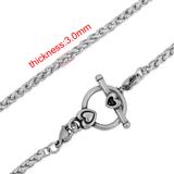 3.0mm Steel Chain Necklace PSN010D VNISTAR Stainless Steel Necklaces
