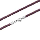 3.0mm Steel Purple Leather Necklace PSN030 VNISTAR Stainless Steel Necklaces