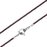 3.0mm Steel Purple Leather Necklace PSN030B VNISTAR Steel Basic Necklaces