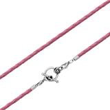 3.0mm Steel Pink Leather Necklace PSN031B VNISTAR Steel Basic Necklaces