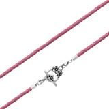 3.0mm Steel Pink Leather Necklace PSN031C VNISTAR Stainless Steel Necklaces