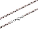 3.0mm Steel Creamy-White Leather Necklace PSN032 VNISTAR Steel Basic Necklaces