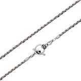 3.0mm Steel Creamy-White Leather Necklace PSN032B VNISTAR Steel Basic Necklaces