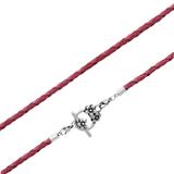 3.0mm Steel  Rose Pink Leather Necklace PSN034C VNISTAR European Beads Accessories