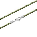 3.0mm Steel  Light Green Leather Necklace PSN035 VNISTAR Necklaces