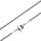 3.0mm Steel  Light Purple Leather Necklace PSN037C VNISTAR Necklaces