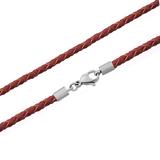 3.0mm Steel  Wine Red Leather Necklace PSN039 VNISTAR Steel Basic Necklaces