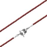 3.0mm Steel  Wine Red Leather Necklace PSN039C VNISTAR Steel Basic Necklaces
