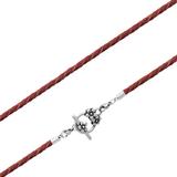 3.0mm Steel  Wine Red Leather Necklace PSN039C VNISTAR Necklaces