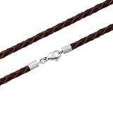 3.0mm Steel  Brown Leather Necklace PSN040 VNISTAR Necklaces