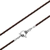 3.0mm Steel  Brown Leather Necklace PSN040B VNISTAR European Beads Accessories