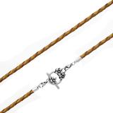 3.0mm Steel  Gold Leather Necklace PSN041C VNISTAR Steel Basic Necklaces