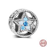 Bright Star 925 Sterling Silver Charms S003 VNISTAR Silver Star Sky Charms