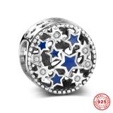 Starry 925 Sterling Silver Charms S004 VNISTAR Silver Star Sky Charms