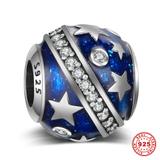 Star 925 Sterling Silver European Beads S005 VNISTAR Silver Star Sky Charms