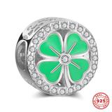 Four-Leaf Clover 925 Sterling Silver European Beads S011-2 VNISTAR 925 Silver Charms