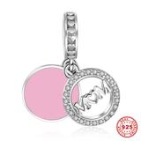 Mom 925 Sterling Silver European Charm S016 VNISTAR Silver Dangle Charms