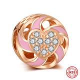 Endless Love Rose Gold Plated 925 Sterling Silver European Charm S021R VNISTAR 925 Silver Charms