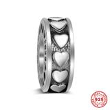 Heart 925 Sterling Silver Space Charms S036 VNISTAR Silver Spacer Charms