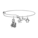 Steel Charm Bangle T030BA VNISTAR Jewellery