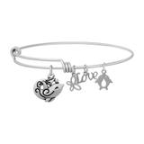 Steel Charm Bangle T032BA VNISTAR Jewellery