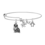 Steel Charm Bangle T034BA VNISTAR Stainless Steel Charm Bangles