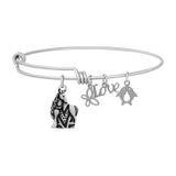 Steel Charm Bangle T035BA VNISTAR Jewellery