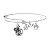 Steel Charm Bangle T036BA VNISTAR Stainless Steel Charm Bangles