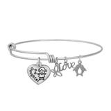 Steel Charm Bangle T041BA VNISTAR Jewellery