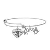 Steel Charm Bangle T042BA VNISTAR Stainless Steel Charm Bangles