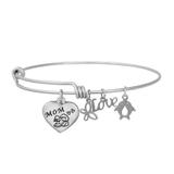 Steel Charm Bangle T043BA VNISTAR Stainless Steel Charm Bangles