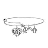 Steel Charm Bangle T048BA VNISTAR Jewellery