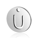 Stainless Steel Polished Letter Charm T051-U VNISTAR Steel Small Charms