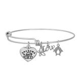 Steel Charm Bangle T051BA VNISTAR Stainless Steel Charm Bangles