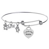 Steel Charm Bangle T052BA VNISTAR Stainless Steel Charm Bangles