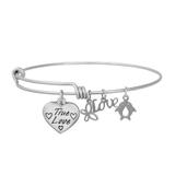 Steel Charm Bangle T054BA VNISTAR Jewellery