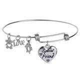 Steel Charm Bangle T056BA VNISTAR Jewellery