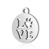 Stainless Steel Polished LOVE Charm T057 VNISTAR Steel Small Charms