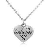 Steel Charm Necklace T071N1 VNISTAR Stainless Steel Charm Necklaces