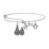 Steel Charm Bangle T074BA VNISTAR Jewellery