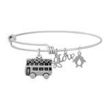 Steel Charm Bangle T075BA VNISTAR Jewellery